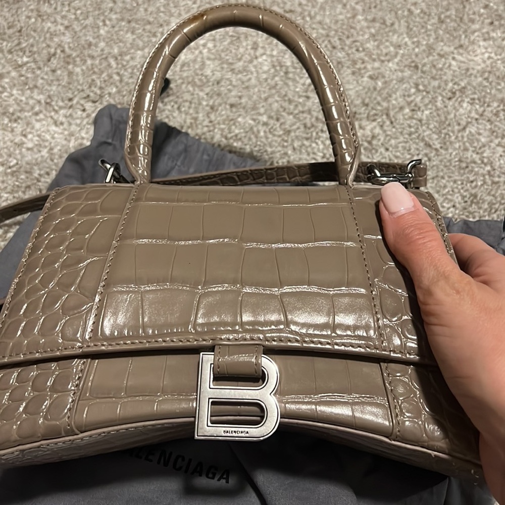 Balenciaga small croc embossed hourglass - Picture 7 of 9